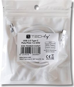 Kabel USB Techly USB-C - USB-C 1 m Biały (ICOC-MUSB20-C60W1) 2