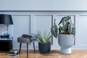 Prosperplast DONICZKA DO KWIATÓW MILLY NA NODZE ŚR 24CM JASNY SZARY 2