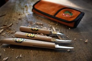 Kirschen Kirschen Set of carving knives Velourleather bag 2