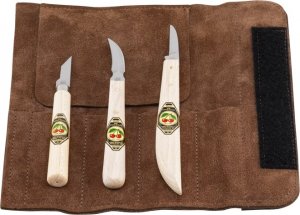 Kirschen Kirschen Set of carving knives Velourleather bag 4