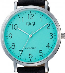 Zegarek Q&Q Zegarek QQ C34A-017P Męski Klasyczny Turkusowa Tarcza SLIM 4