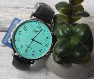 Zegarek Q&Q Zegarek QQ C34A-017P Męski Klasyczny Turkusowa Tarcza SLIM 6