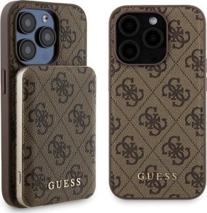 Guess Zestaw Guess GUBPM5P15L4GEMGW Apple iPhone 15 Pro hardcase + Powerbank 5000mAh MagSafe 4G Metal Logo brązowy/brown 1