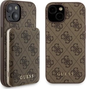 Guess Zestaw Guess GUBPM5P15S4GEMGW Apple iPhone 15 hardcase + Powerbank 5000mAh MagSafe 4G Metal Logo brązowy/brown 1