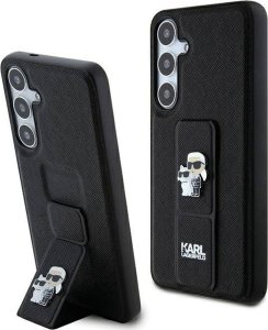 Karl Lagerfeld Etui Karl Lagerfeld KLHCS24MGSAKCPK Samsung Galaxy S24+ Plus hardcase Gripstand Saffiano Karl&Choupette Pins czarny/black 1