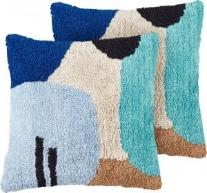 Beliani 2 poduszki dekoracyjne tuftowane bawełniane 45 x 45 cm wielokolorowe DAHLIA Lumarko! 1