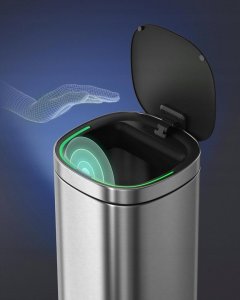 Kosz na śmieci Songmics Automatyczny kosz na śmieci o pojemności 50 litrów z czujnikiem ruchu i wielokolorowym wskaźnikiem Eliminacja nieprzyjemnych zap 3
