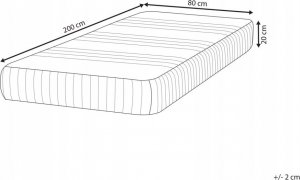 Beliani Materac piankowy z lateksem zdejmowany pokrowiec 90 x 200 cm twardy FANTASY 10