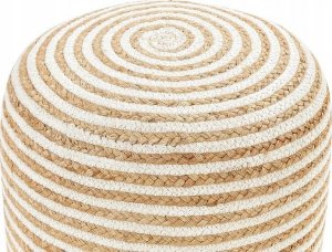 Beliani Puf z juty ⌀ 40 cm beżowa RESAFA 3