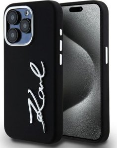 Karl Lagerfeld Karl Lagerfeld KLHCP15LSCMSMVK iPhone 15 Pro 6.1" czarny/black hardcase Silicone Metal Script Logo 1