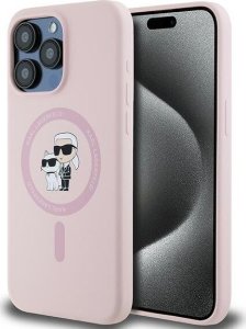 Karl Lagerfeld Karl Lagerfeld KLHMP15LSCMKCRHP iPhone 15 Pro 6.1" różowy/pink hardcase Silicone Karl & Choupette MagSafe 1