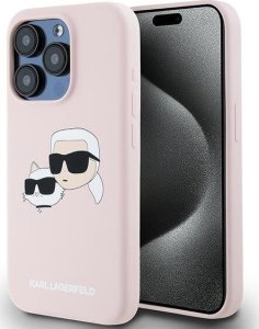 Karl Lagerfeld Karl Lagerfeld KLHMP15LSKCHPPLP iPhone 15 Pro 6.1" różowy/pink hardcase Silicone Karl & Choupette MagSafe 1