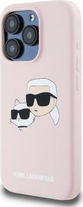 Karl Lagerfeld Karl Lagerfeld KLHMP15LSKCHPPLP iPhone 15 Pro 6.1" różowy/pink hardcase Silicone Karl & Choupette MagSafe 2