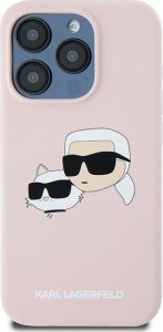 Karl Lagerfeld Karl Lagerfeld KLHMP15LSKCHPPLP iPhone 15 Pro 6.1" różowy/pink hardcase Silicone Karl & Choupette MagSafe 3
