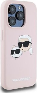 Karl Lagerfeld Karl Lagerfeld KLHMP15LSKCHPPLP iPhone 15 Pro 6.1" różowy/pink hardcase Silicone Karl & Choupette MagSafe 4