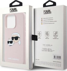 Karl Lagerfeld Karl Lagerfeld KLHMP15LSKCHPPLP iPhone 15 Pro 6.1" różowy/pink hardcase Silicone Karl & Choupette MagSafe 8