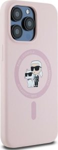 Karl Lagerfeld Karl Lagerfeld KLHMP15XSCMKCRHP iPhone 15 Pro Max 6.7" różowy/pink hardcase Silicone Karl & Choupette Ring MagSafe 4