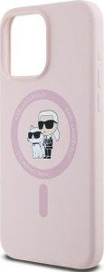 Karl Lagerfeld Karl Lagerfeld KLHMP15XSCMKCRHP iPhone 15 Pro Max 6.7" różowy/pink hardcase Silicone Karl & Choupette Ring MagSafe 6