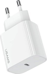 Ładowarka Usams USAMS Ład. siec. 1xUSB-C T65 PD20W (only head) PD Fast Charging biały/white CC226TC01 (US-CC226) 1