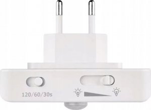 Lampka wtykowa do gniazdka Emos P3319 lampka do gniazdka wtykowa kwadrat z czujnikiem ruchu 1x0,5W LED 3000K biała 3