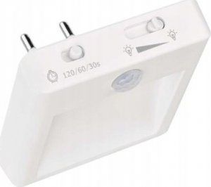 Lampka wtykowa do gniazdka Emos P3319 lampka do gniazdka wtykowa kwadrat z czujnikiem ruchu 1x0,5W LED 3000K biała 8