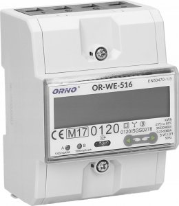 Orno Licznik energii elektrycznej Orno OR-WE-516 3-faz Port RS-485 Din TH-35mm biały 5