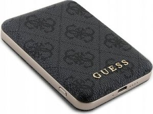 Powerbank Guess Guess 4G Leather Metal Logo MagSafe - Power Bank indukcyjny 5000 mAh 15W MagSafe (czarny) 3