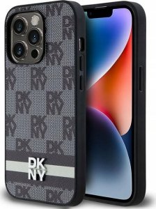 DKNY DKNY DKHCP14LPCPTSSK iPhone 14 Pro 6.1" czarny/black hardcase Leather Checkered Mono Pattern & Printed Stripes 1