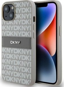 DKNY DKNY DKHCP14SPRTHSLE iPhone 14 / 15 / 13 6.1" beżowy/beige hardcase Leather Mono Stripe & Metal Logo 1