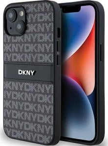 DKNY DKNY DKHCP14SPRTHSLK iPhone 14 / 15 / 13 6.1" czarny/black hardcase Leather Mono Stripe & Metal Logo 1