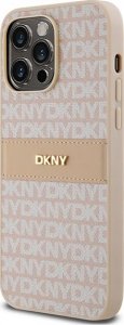 DKNY DKHCP14LPRTHSLP iPhone 14 Pro 6.1" różowy/pink hardcase Leather Mono Stripe & Metal Logo 2