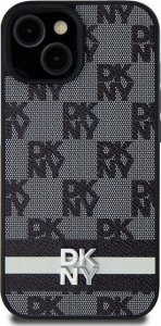 DKNY DKNY DKHCP14SPCPTSSK iPhone 14 / 15 / 13 6.1" czarny/black hardcase Leather Checkered Mono Pattern & Printed Stripes 1