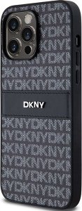 DKNY DKHCP14LPRTHSLK iPhone 14 Pro 6.1" czarny/black hardcase Leather Mono Stripe & Metal Logo 2