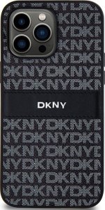 DKNY DKHCP14LPRTHSLK iPhone 14 Pro 6.1" czarny/black hardcase Leather Mono Stripe & Metal Logo 3
