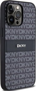 DKNY DKHCP14LPRTHSLK iPhone 14 Pro 6.1" czarny/black hardcase Leather Mono Stripe & Metal Logo 4