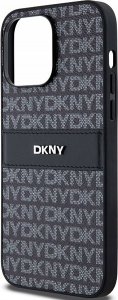 DKNY DKHCP14LPRTHSLK iPhone 14 Pro 6.1" czarny/black hardcase Leather Mono Stripe & Metal Logo 6