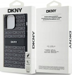 DKNY DKHCP14XPRTHSLK iPhone 14 Pro Max 6.7" czarny/black hardcase Leather Mono Stripe & Metal Logo 8