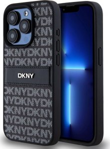DKNY DKHCP14XPRTHSLK iPhone 14 Pro Max 6.7" czarny/black hardcase Leather Mono Stripe & Metal Logo 9