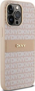 DKNY DKHCP14XPRTHSLP iPhone 14 Pro Max 6.7" różowy hardcase Leather Mono Stripe & Metal Logo 4