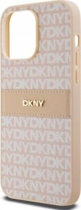 DKNY DKHCP14XPRTHSLP iPhone 14 Pro Max 6.7" różowy hardcase Leather Mono Stripe & Metal Logo 6