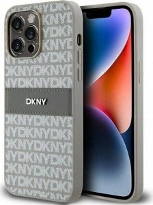 DKNY DKNY DKHCP14XPRTHSLE iPhone 14 Pro Max 6.7" beżowy/beige hardcase Leather Mono Stripe & Metal Logo 1