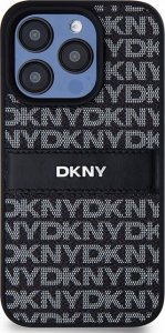 DKNY DKHCP15LPRTHSLK iPhone 15 Pro 6.1" czarny/black hardcase Leather Mono Stripe & Metal Logo 2