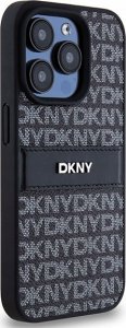 DKNY DKHCP15LPRTHSLK iPhone 15 Pro 6.1" czarny/black hardcase Leather Mono Stripe & Metal Logo 3