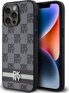 DKNY DKNY DKHCP14XPCPTSSK iPhone 14 Pro Max 6.7" czarny/black hardcase Leather Checkered Mono Pattern & Printed Stripes 1