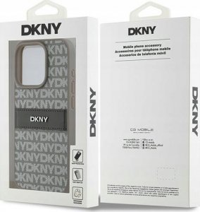 DKNY DKHCP15LPRTHSLE iPhone 15 Pro 6.1" beżowy/beige hardcase Leather Mono Stripe & Metal Logo 8