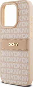 DKNY DKHCP15LPRTHSLP iPhone 15 Pro 6.1" różowy/pink hardcase Leather Mono Stripe & Metal Logo 6