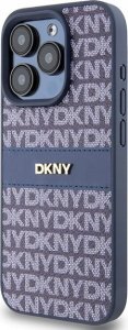 DKNY DKHCP15LPRTHSLB iPhone 15 Pro 6.1" niebieski/blue hardcase Leather Mono Stripe & Metal Logo 2
