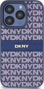 DKNY DKHCP15LPRTHSLB iPhone 15 Pro 6.1" niebieski/blue hardcase Leather Mono Stripe & Metal Logo 3
