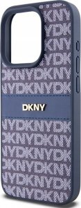 DKNY DKHCP15LPRTHSLB iPhone 15 Pro 6.1" niebieski/blue hardcase Leather Mono Stripe & Metal Logo 6