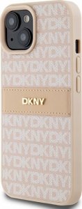 DKNY DKHCP15MPRTHSLP iPhone 15 Plus / 14 Plus 6.7" różowy/pink hardcase Leather Mono Stripe & Metal Logo 2